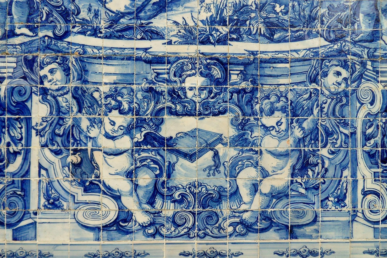 Interior azulejo panels at the National Tile Museum 