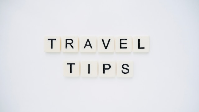Travel Tips text in white background